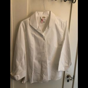Talbots white cuffed shirt